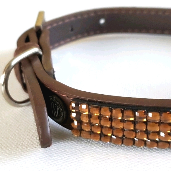 Dog Collar AKC Brown on Brown Bling - Picture 10 of 14